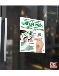 Cartello controllo green pass per attività - Gadget Personalizzati - dkstore