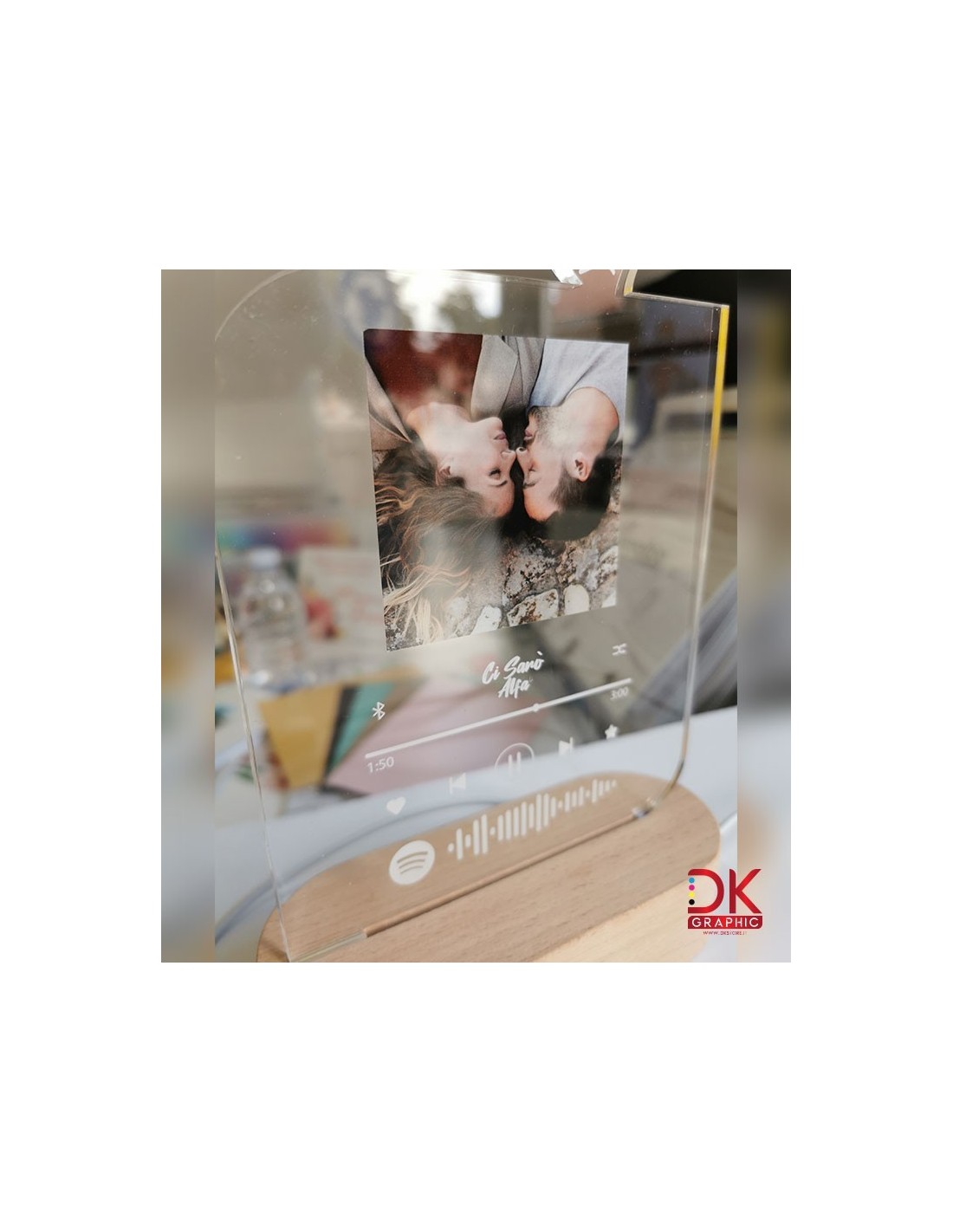 Lampada Plexiglass SPOTIFY con foto personalizzata - 3DScube