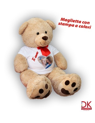 Orso Peluche Grande cm. 100 con T-shirt personalizzata - Gadget Personalizzati - dkstore