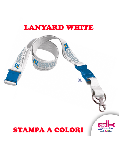 Lanyard White Portabadge - Gadget Personalizzati - dkstore