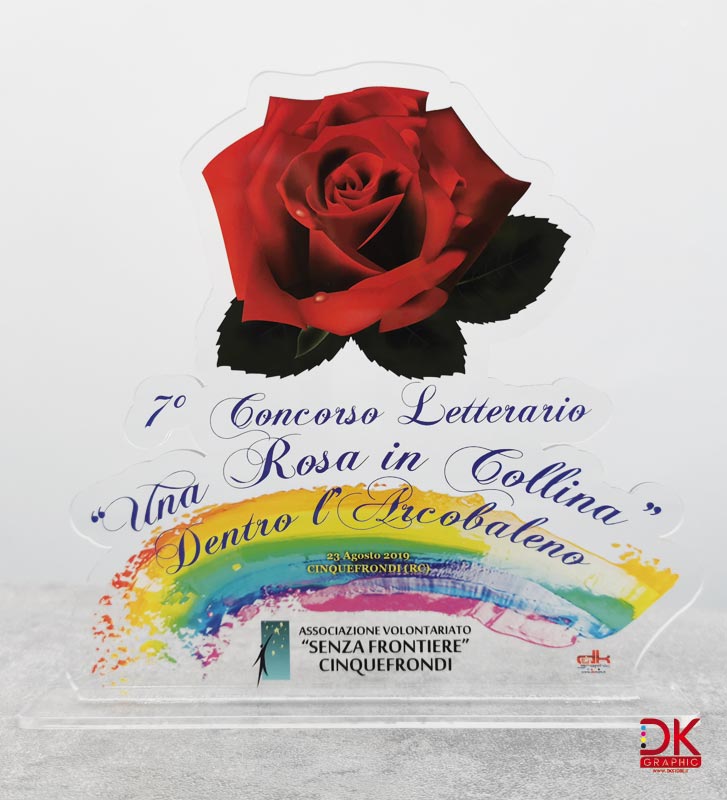 targa commemorativa plexiglass taglio laser stampa a colori